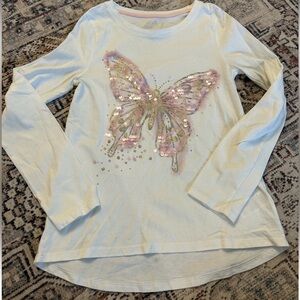 Girls sequin butterfly shirt